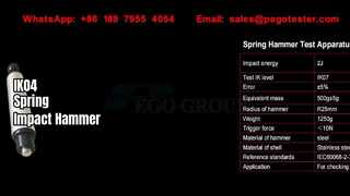 Martello a molla per prove di impatto meccanico da IK01 a IK07, da 0,14J a 2J